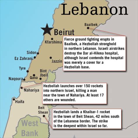 Map: Israel’s Ground Invasion of Southern Lebanon .